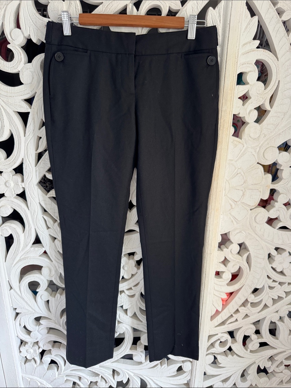 NWT Juicy Couture Black Wool Gabardine Trousers Sz 2